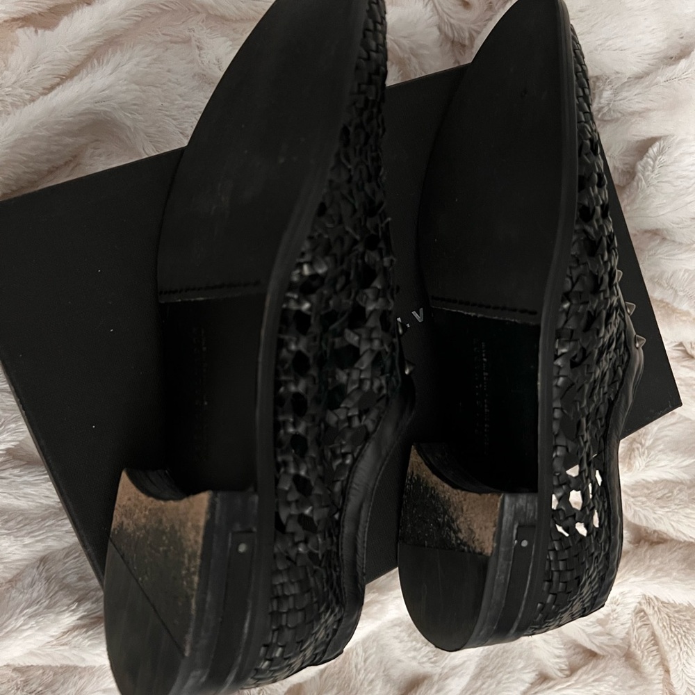 Freda Salvador Black Woven Leather Loafers - Picture 7 of 7